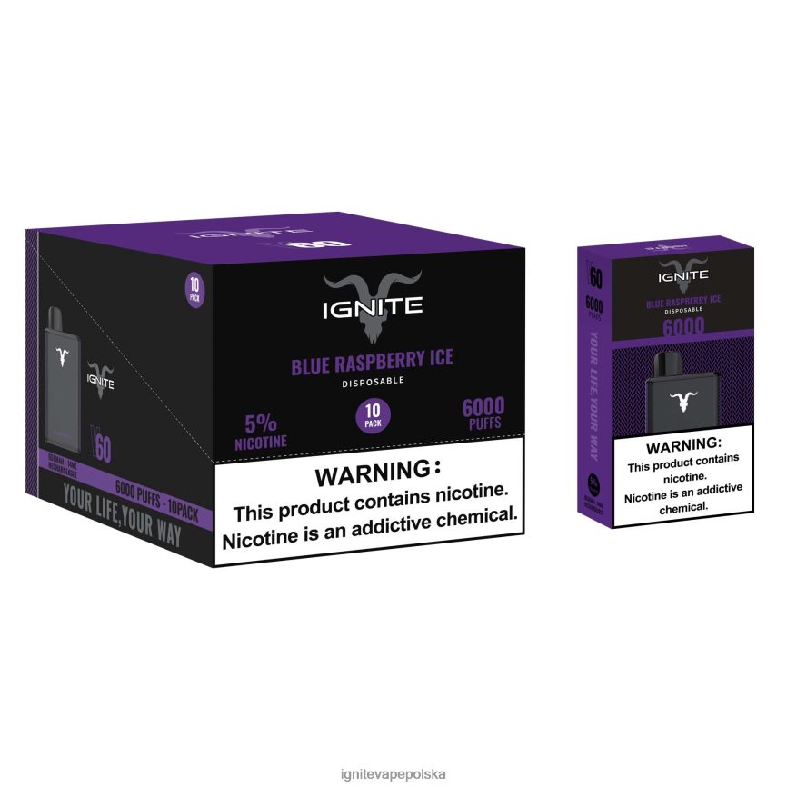 Ignite E Papieros Opinie | IGNITE V60 vape pen 10 szt niebieski lód malinowy 0648NZ15